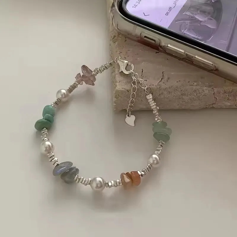 925 Sterling Silver Heart Bracelet with Zircon Beads