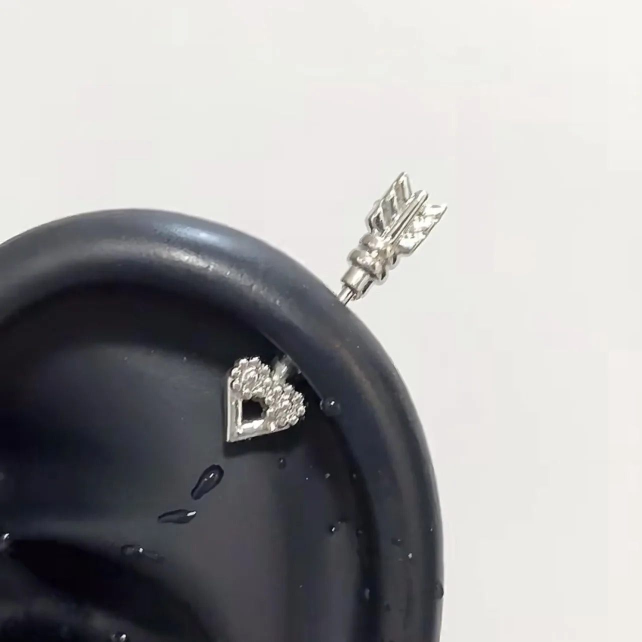 Sweet Heart Arrow Stainless Steel Stud Earrings