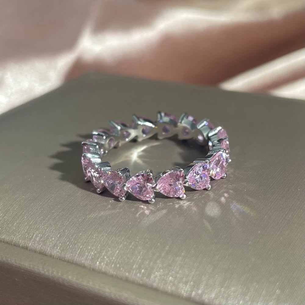 Lab Created Sapphire Ring in 925 Sterling Silver