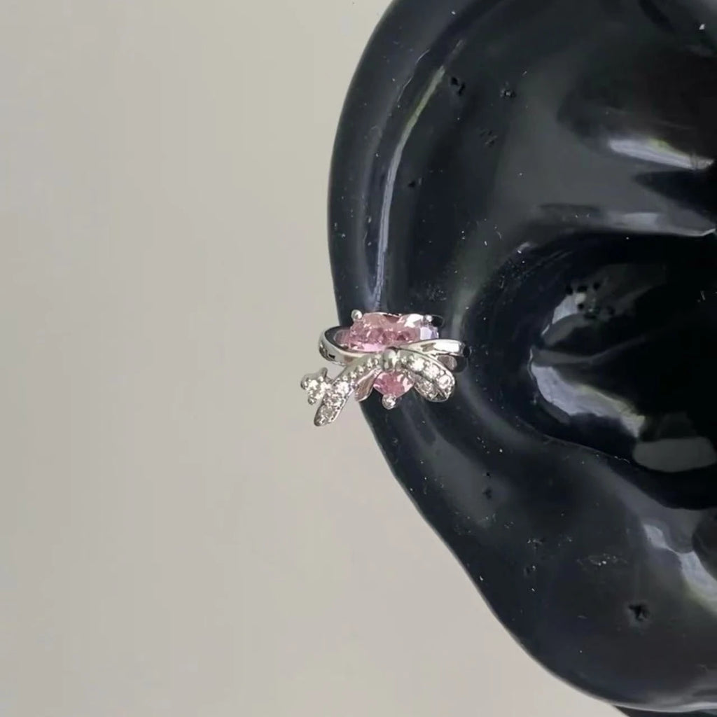 Dainty Pink Key Stud Earrings