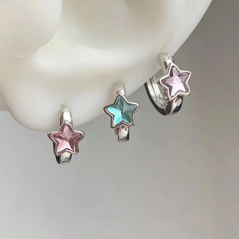 Y2K Star Necklace + Earrings Set (Colorful Crystal)