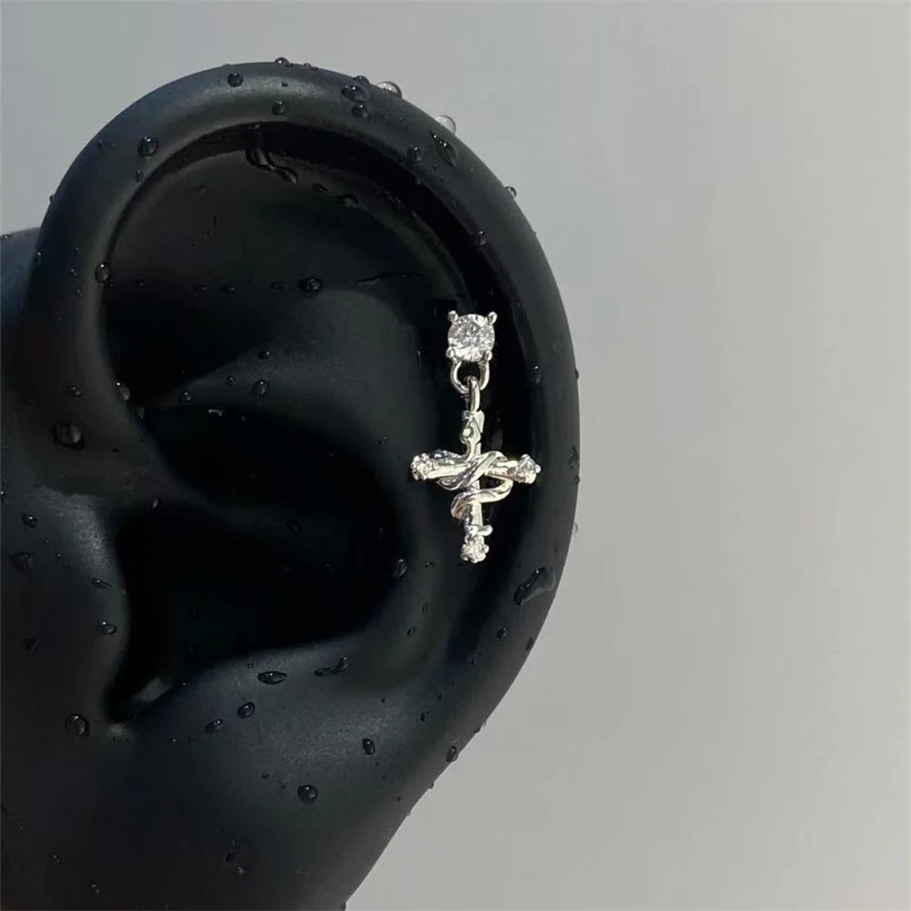 Sweet Heart Fork and Spoon Cartilage Stud