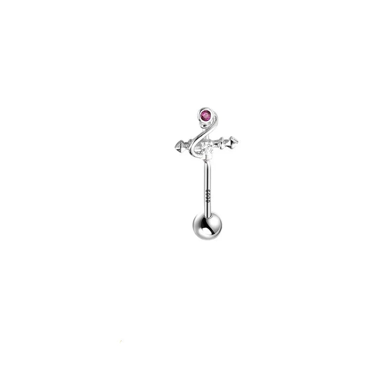 Crown Pearl Stainless Steel Cartilage Earring