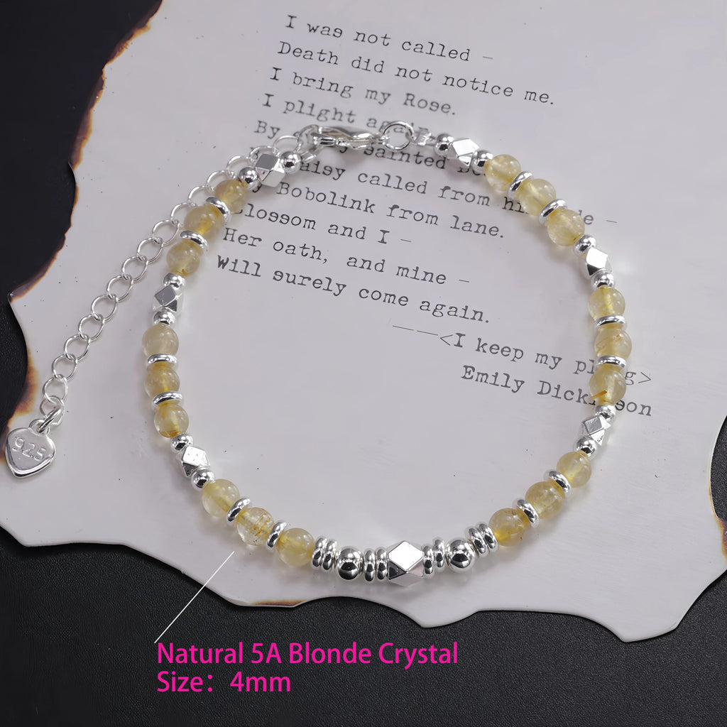 925 Sterling Silver Heart Bracelet with Zircon Beads