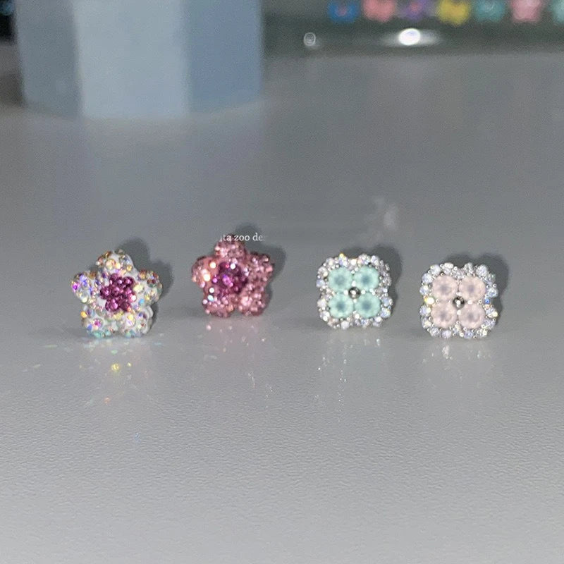 Four Leaf Clover Zircon Stud Earring