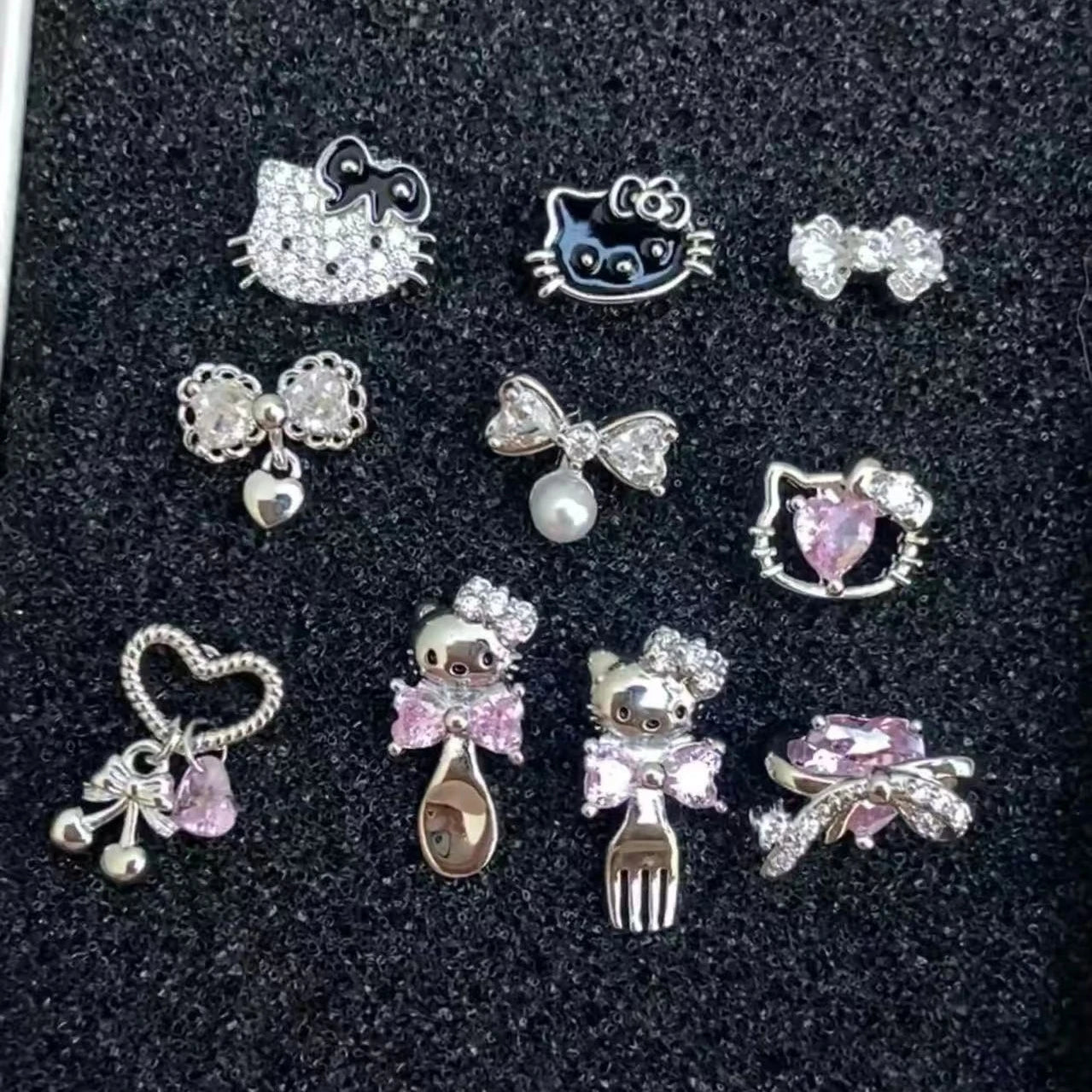 Dainty Pink Key Stud Earrings