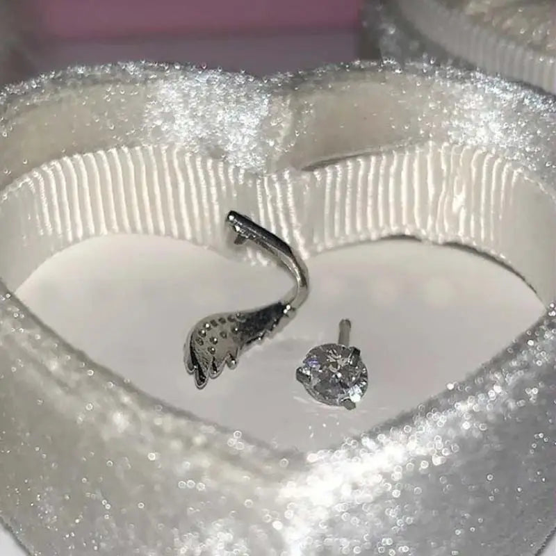 Saintly Angel Wing Stud Earrings