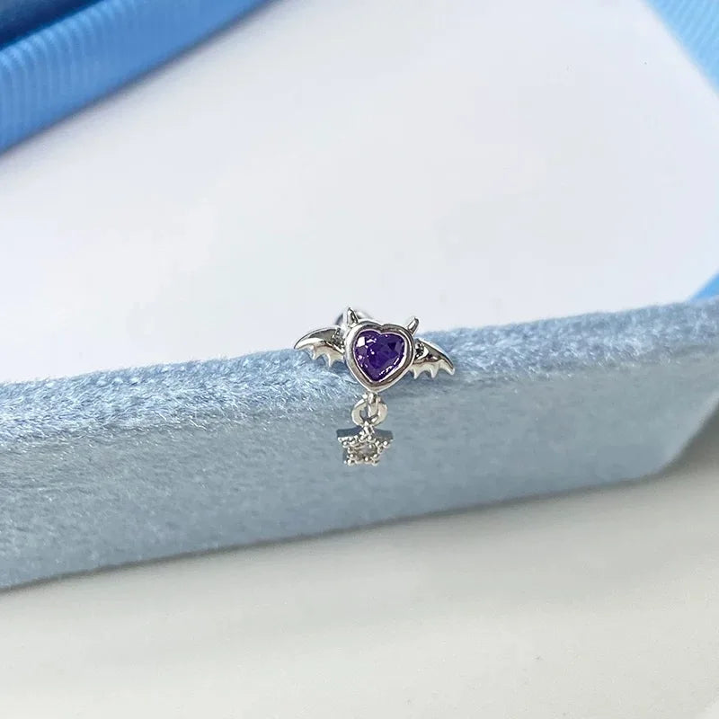 Pink Cat Cartilage Earring with Bow Stud